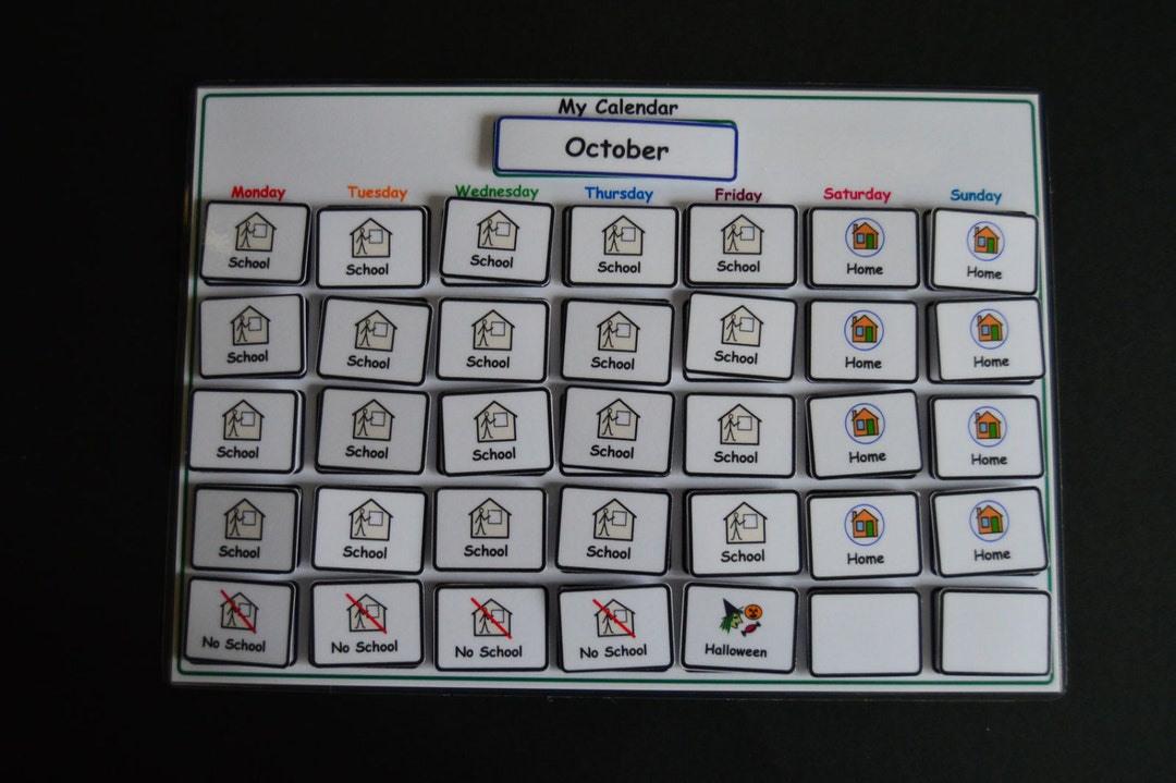 My Calendar Monthly Schedule Visual Support Visual Aid for  Asd/adhd/add/learning Difficulty/visual Learners/pre-school & 110 Symbols -  Etsy