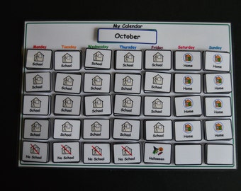 My Calendar Monthly Schedule Visual Support Visual Aid for Asd/Adhd/Add/Learning Difficulty/Visual Learners/Pre-School & 110 Symbols