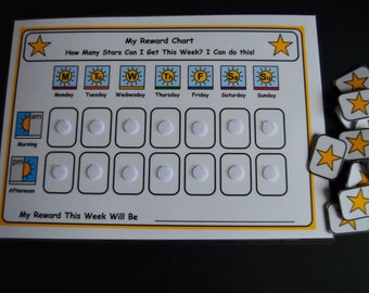 Stars Behaviour Reward Chart for SEN/ Visual Learners/Autism/ADHD/ADD/Pre-School and Learning Difficulties