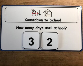 Countdown to School How Many Days Until School Starts for SEN/ Visual Learners/Autism/ADHD/Learning Difficulties/School Children Educational
