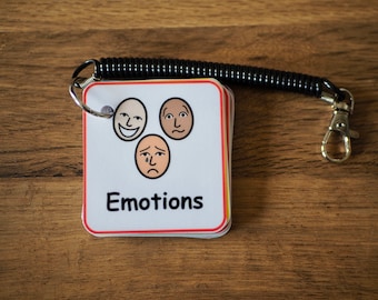 My Emotions Keyring Keychain Visual Support Visual Aid for Asd/Adhd/Add/Learning Difficulty/Visual Learners/Pre-School Children Anxiety