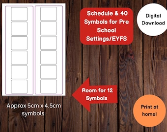 Schedule Chart and 40 Small Symbols Printable for a Nursery/Pre School/EYFS Timetable ASD/SEND/Pre-School/Primary/School Digital Download