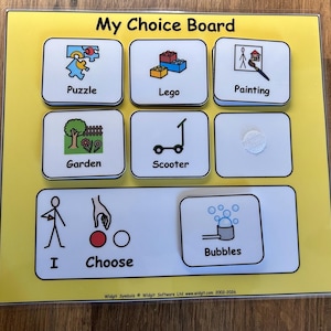 My Choice Board Communication Visual Support Visual Aid for Asd/Adhd/Add/Learning Difficulty/Visual Learners/Pre-School & 40 Symbols image 6