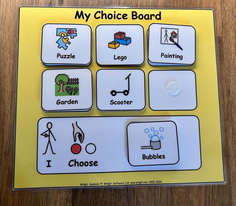 My Choice Board Communication Visual Support Visual Aid for Asd/Adhd/Add/Learning Difficulty/Visual Learners/Pre-School & 40 Symbols image 6