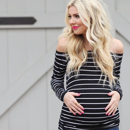Black Striped Long Sleeve Off-the 