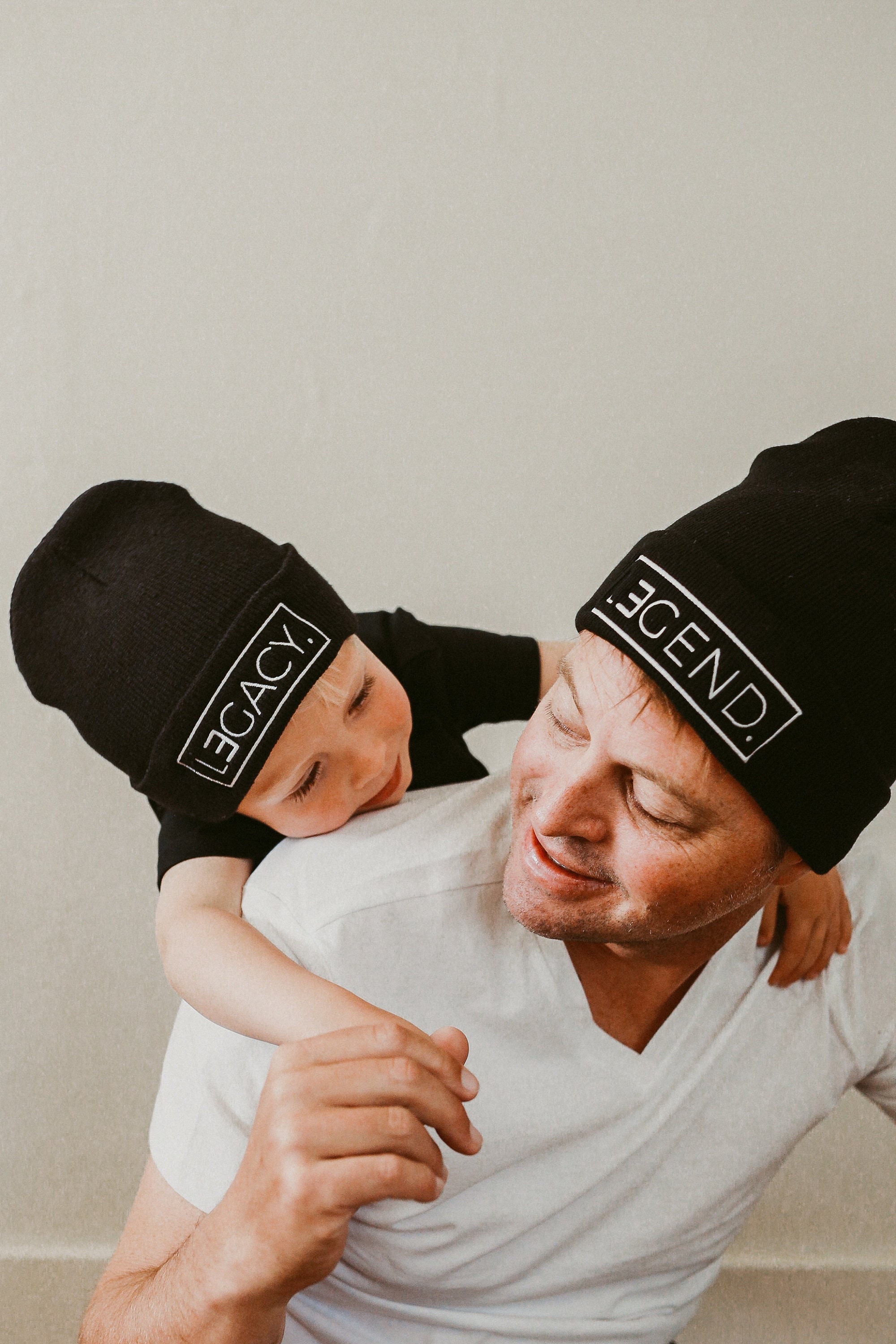 Father Sons Navy Beanie Hat With Metal Emblem - FSJ040