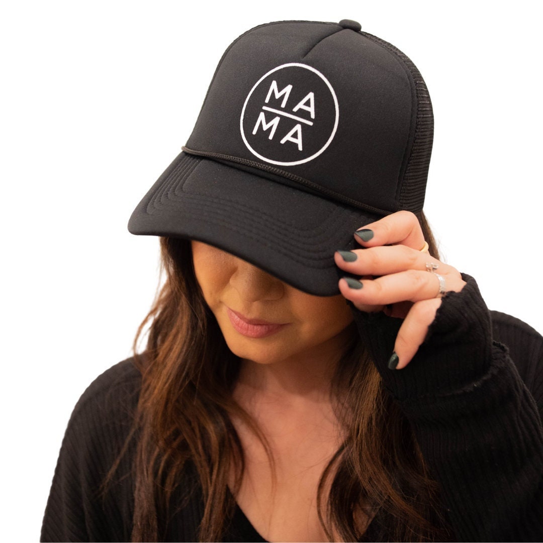 Circle Mama Trucker Hat MAMA Hat Black 