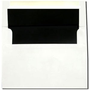 20 A2 White with Black Lined Envelopes - A2 Size 4 3/8&quot; x 5 3/4&quot; Envelopes