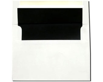 20 A2 White with Black Lined Envelopes - A2 Size 4 3/8" x 5 3/4" Envelopes