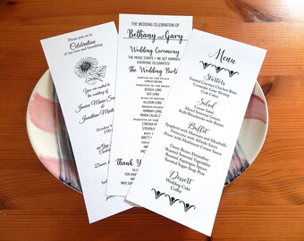 CLEARANCE: Slim Blank Card Stock in White or Cream - Single or Folding Card -  Perfect for Invitations, Menus and Programs - 20 Pack