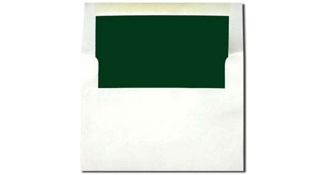 White With Hunter Green Lined Envelopes Sizes A7 and A2 20 Pack Etsy