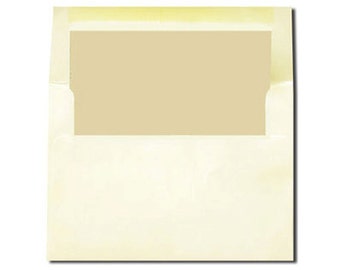 Cream with Old Pearl Lined Envelopes - 3 Sizes - A7 and A2 Size - #10 Business Size Envelopes - Tea Length - 20 Pack