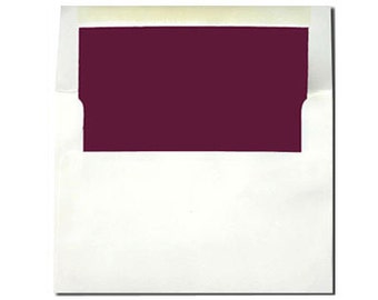 White with Burgundy Lined Envelopes - A7 and A2 Sizes - 20 Pack