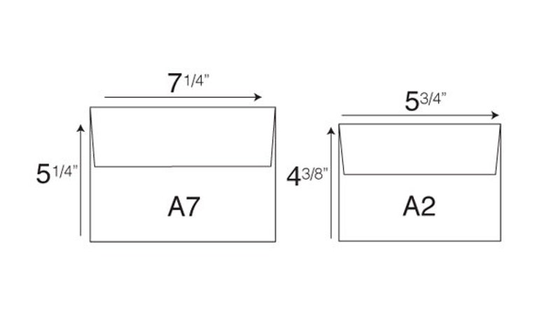 White with Hunter Green Lined Envelopes Sizes A7 and A2 20 Pack image 4