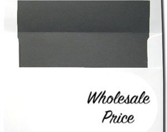 White with Chalkboard Gray - A7 Size Dark Gray Matte Lined Envelopes - BULK 250 Envelopes