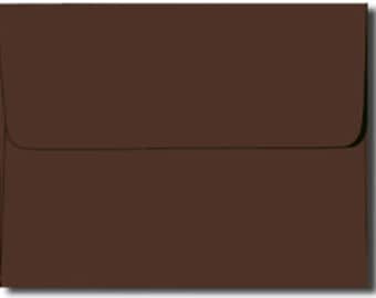 20 Dark Chocolate Brown Premium Paper Envelopes in A7, A6, A2 Sizes - 70 Lb. Mocha Brown Envelopes