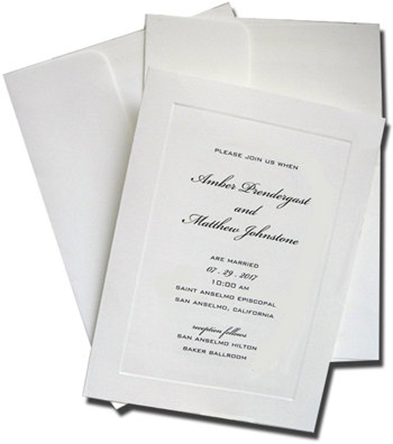 Double Wedding Envelope Sets for 5x7 or A7 Cards White Outer Etsy