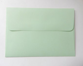 20 Pastel Mint Green Envelopes in A7, A6, A2 Sizes - 60 Lb. Light Green Envelopes