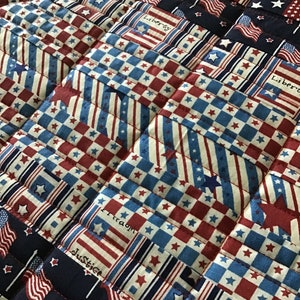 Quilted Americana Table Topper Set Patriotic Red White & Blue - Etsy