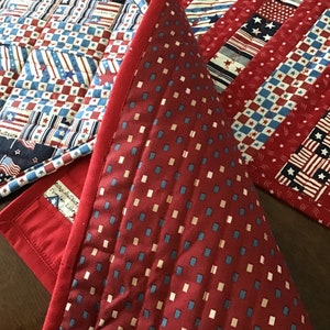 Americana Table Topper Set of Three Quilted Patriotic 4th of July Red ...