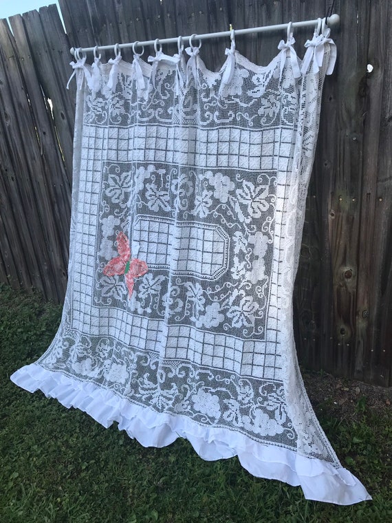 Shower Curtain Shabby Nordic Chic Lace Antique Shower Curtain Shabby Nordic Chic Lace, Lace Shower Curtains