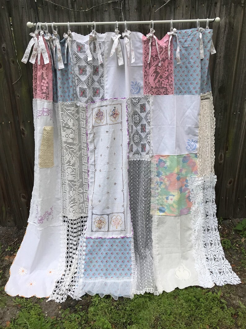 Shabby French Chic Shower Curtain Bathroom Curtain Cottage Etsy