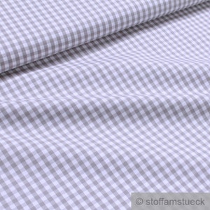 Fabric cotton gingham big light grey white 5 mm