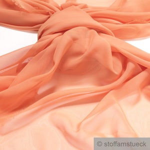 Fabric polyester chiffon pastel orange transparency light soft falling