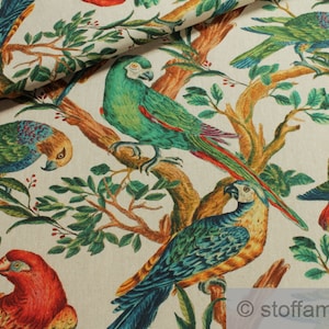 Fabric pure cotton rib parrot macaw digital print cotton fabric