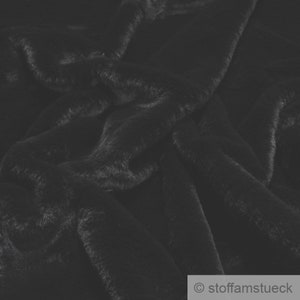 Fabric polyester fur black 1.5 cm pile fake fur faux fur soft