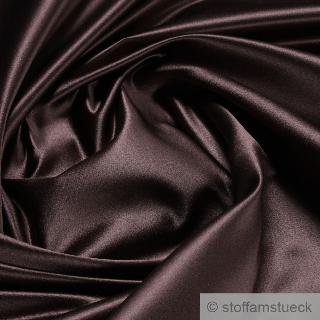 Dark Taupe Brown Double Face Duchess Satin Fabric main image 0