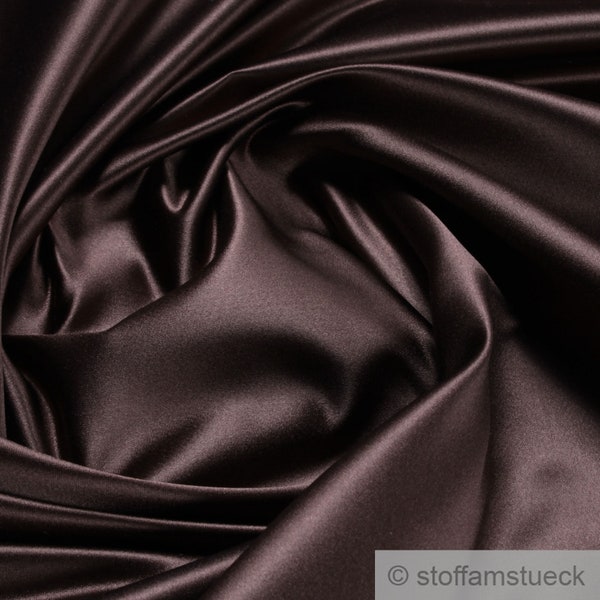 Tissu satin de soie duchesse marron foncé anthracite câlin