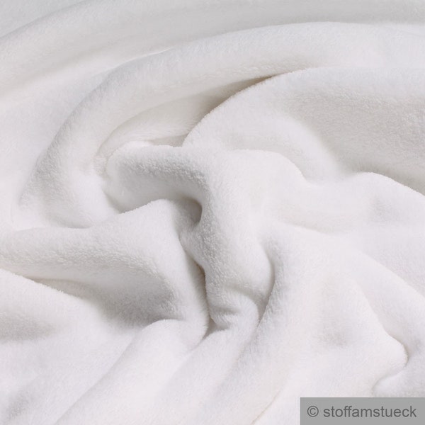 Stoff Polyester Wellness Fleece weiß Kuschelfleece