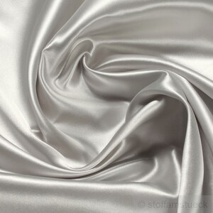 Fabric polyester satin silver opaque light bright flat