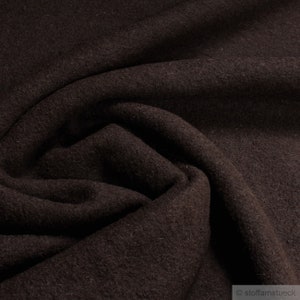 Fabric pure new wool knitted fabric deep brown fulling loden