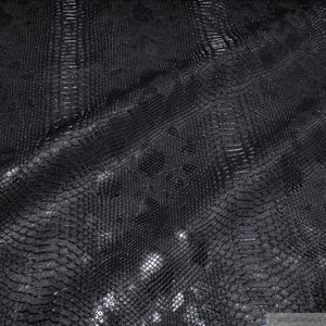 Fabric PVC imitation leather crocodile black a little bit glittering