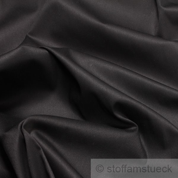Fabric cotton elastane satin black noble
