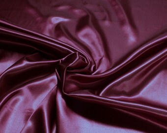 Fabric polyester satin bordeaux opaque light bright flat