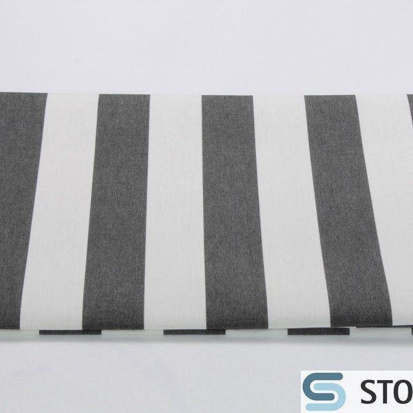 Stoff Dralon® Blockstreifen schwarz weiß wasserabweisend outdoor Teflon® beschichtet