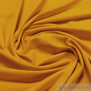 Fabric cotton elastane single jersey ochre T-Shirt soft elastic mustard