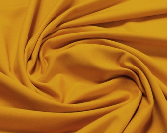 Fabric cotton elastane single jersey ochre T-Shirt soft elastic mustard