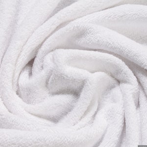 Fabric pure cotton terry cloth white towelling toweling