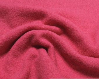 Fabric pure new wool knitted fabric hot pink fulling loden