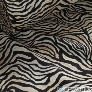 0.5 metre Fabric Cotton Polyester Elastane Alps Sweat Jersey Tiger fluffy soft