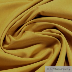 Fabric pure cotton poplin ochre mercerised cotton fabric curry cotton poplin