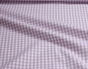 Fabric cotton big gingham lilac white 5 mm