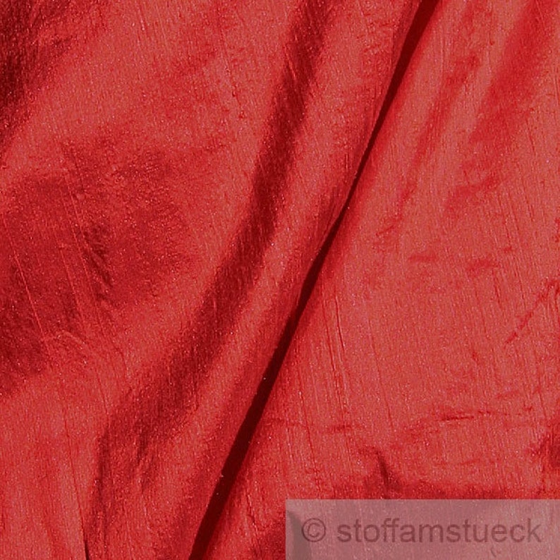 Fabric shantung silk red pure silk precious Etsy