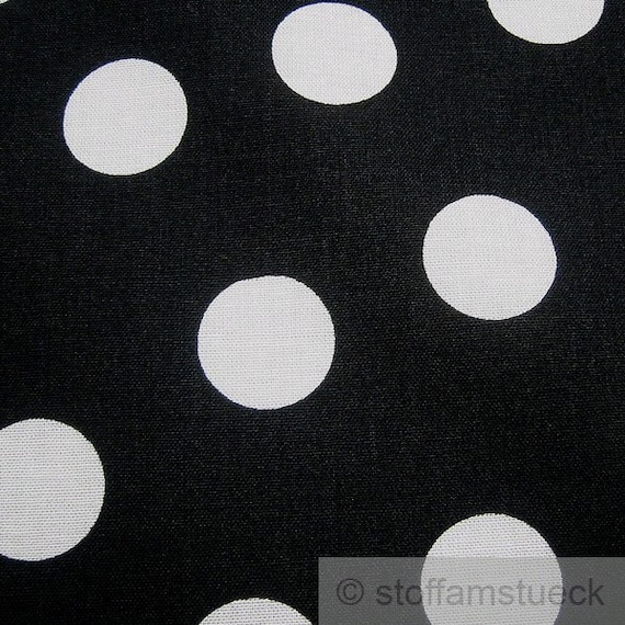 Stoff Baumwolle Punkte groß schwarz weiß Tupfen Dots Baumwollstoff