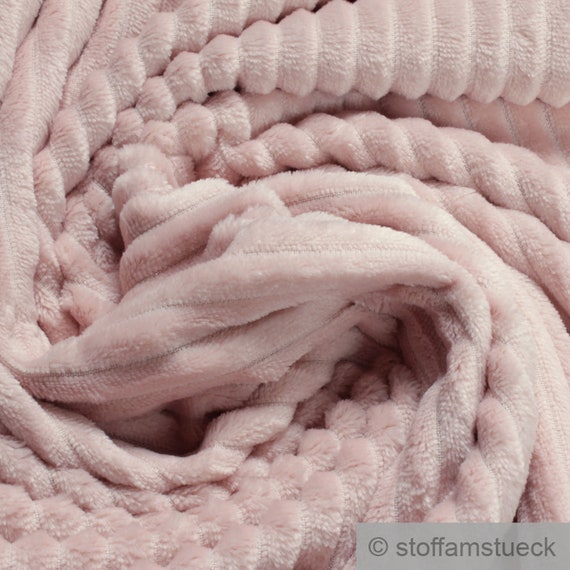 Fabric Polyester Double Mink Fleece Pink Stripes Plush Teddy Fawn Faux Fur Cuddly Warm Soft Etsy