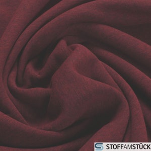 0.5 Metre Fabric cotton polyester Sweat jersey melange bordeaux soft